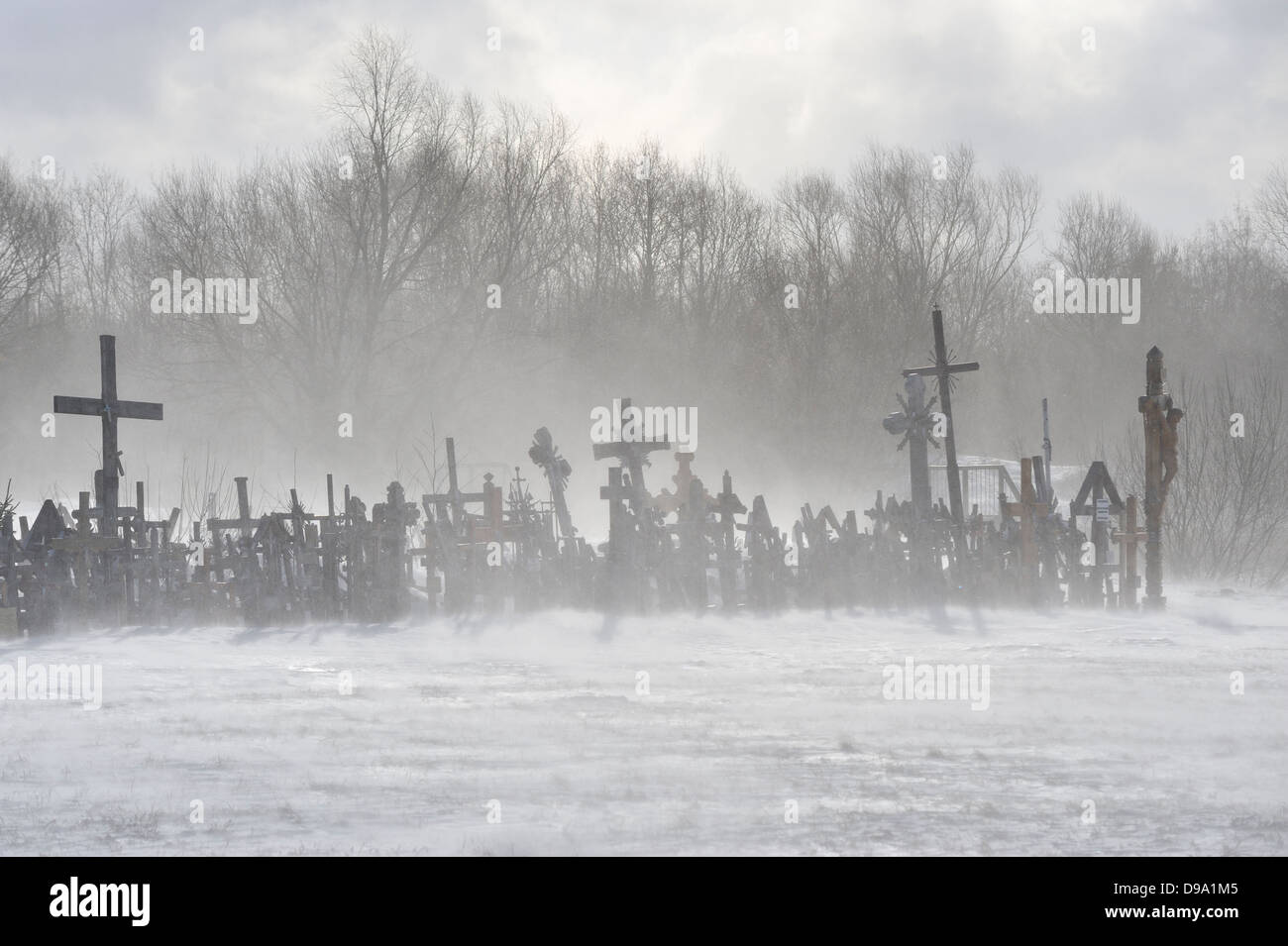 Hill of Crosses (Kryziu Kalnas) near Siauliai, Lithuania Stock Photo