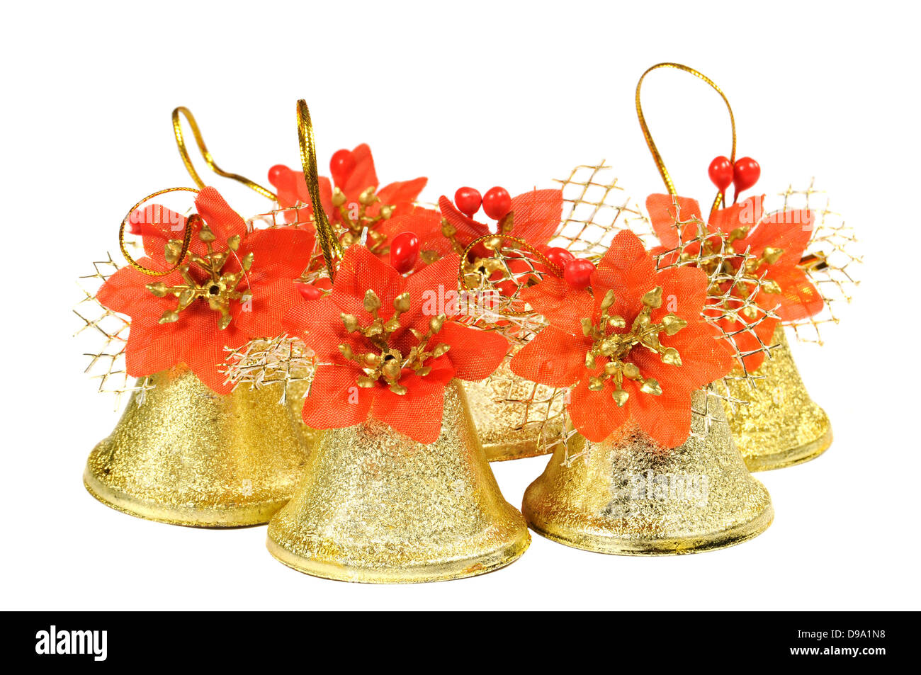 Decorative Christmas bells isolated on white Stock Photo Alamy