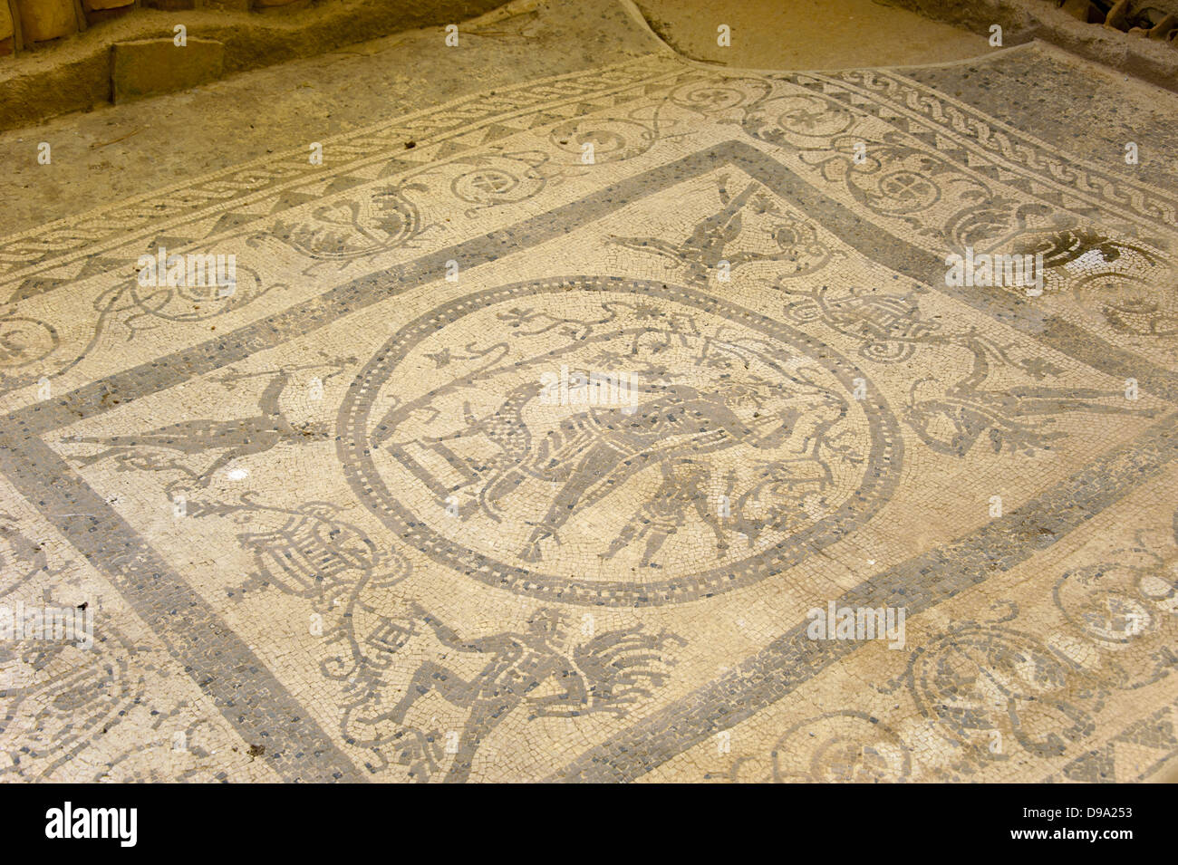 mosaics, Tindari, Sicily, Italy , Mosaike, Tindari, Sizilien, Italien Stock Photo