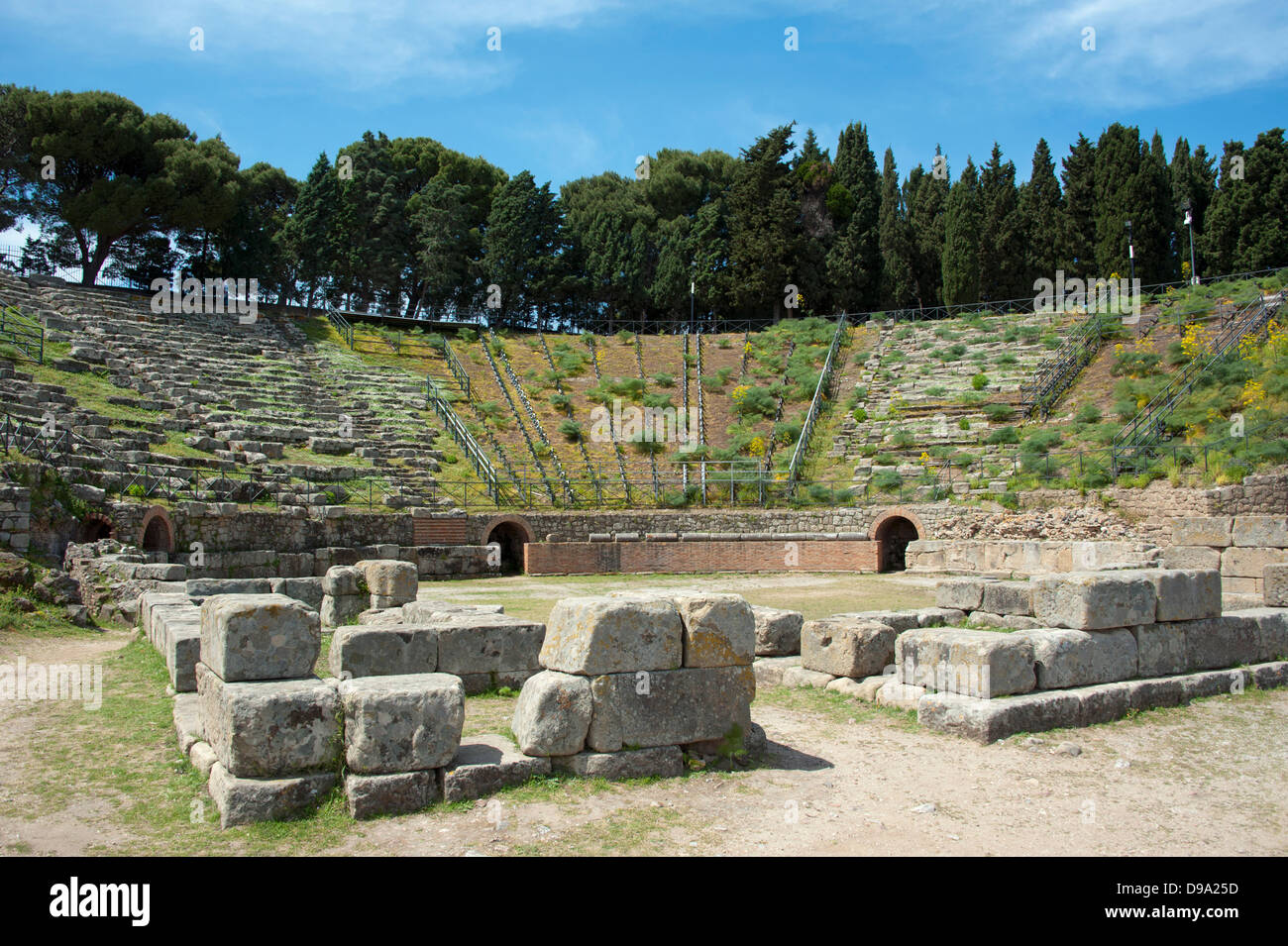 Greek theatre, Tindari, Sicily, Italy , Griechisches Theater, Tindari, Sizilien, Italien Stock Photo