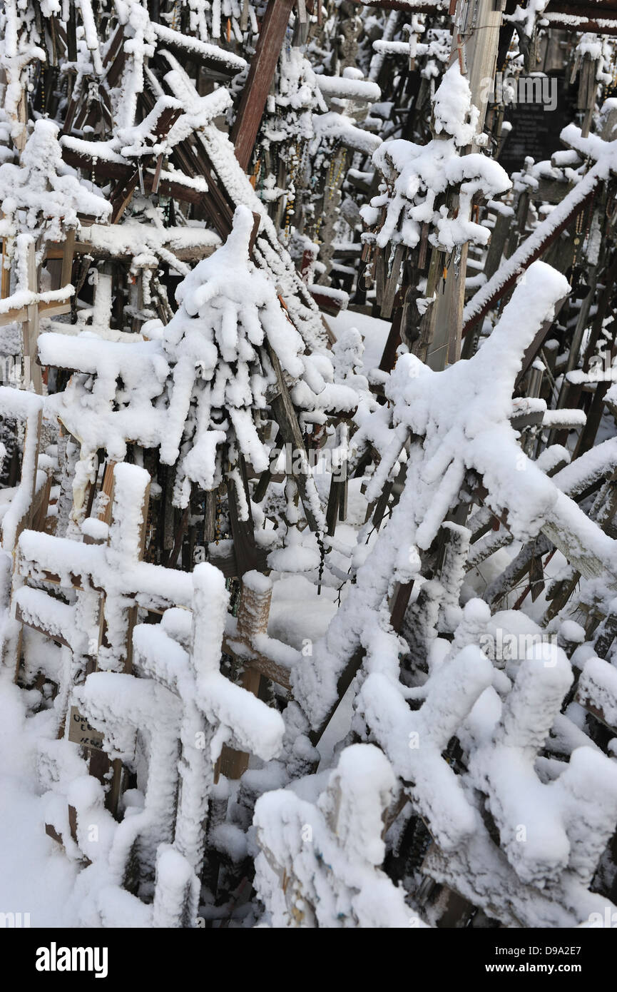 Hill of Crosses (Kryziu Kalnas) near Siauliai, Lithuania Stock Photo