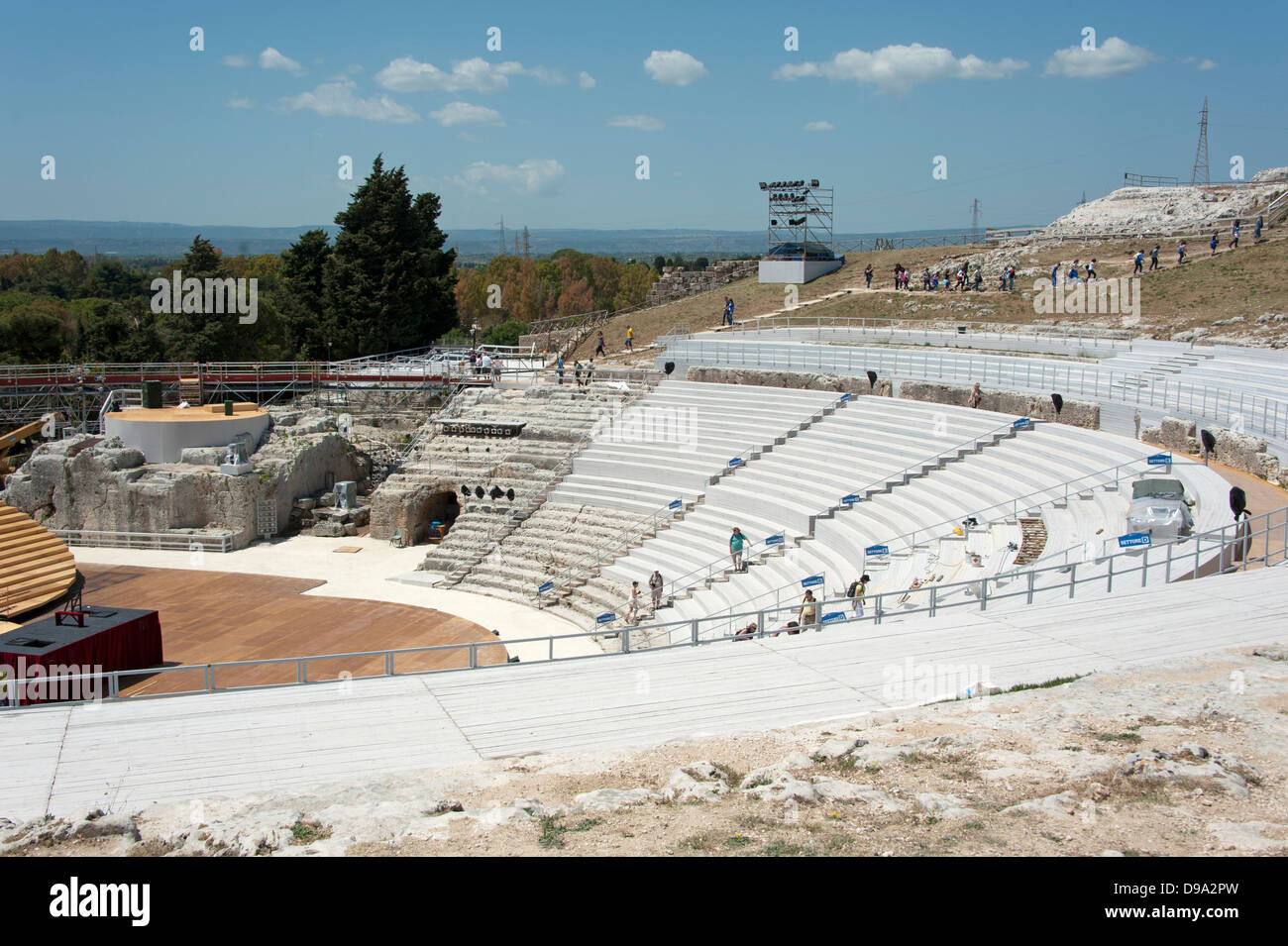 Greek Theater, Siracusa, Sicily, Italy , Griechisches Theater, Syrakus, Sizilien, Italien, Siracusa, Archaeologischer Park Neapo Stock Photo