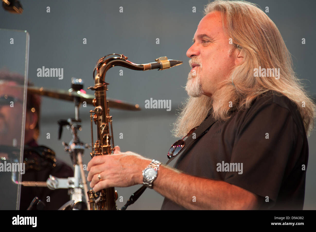 Lincoln, CA, USA. 14th June, 2013. Marc Russo performs with The Doobie Brothers perform at Thunder Valley Casino Resort in Lincoln, California on June 14th, 2013 Stock Photo