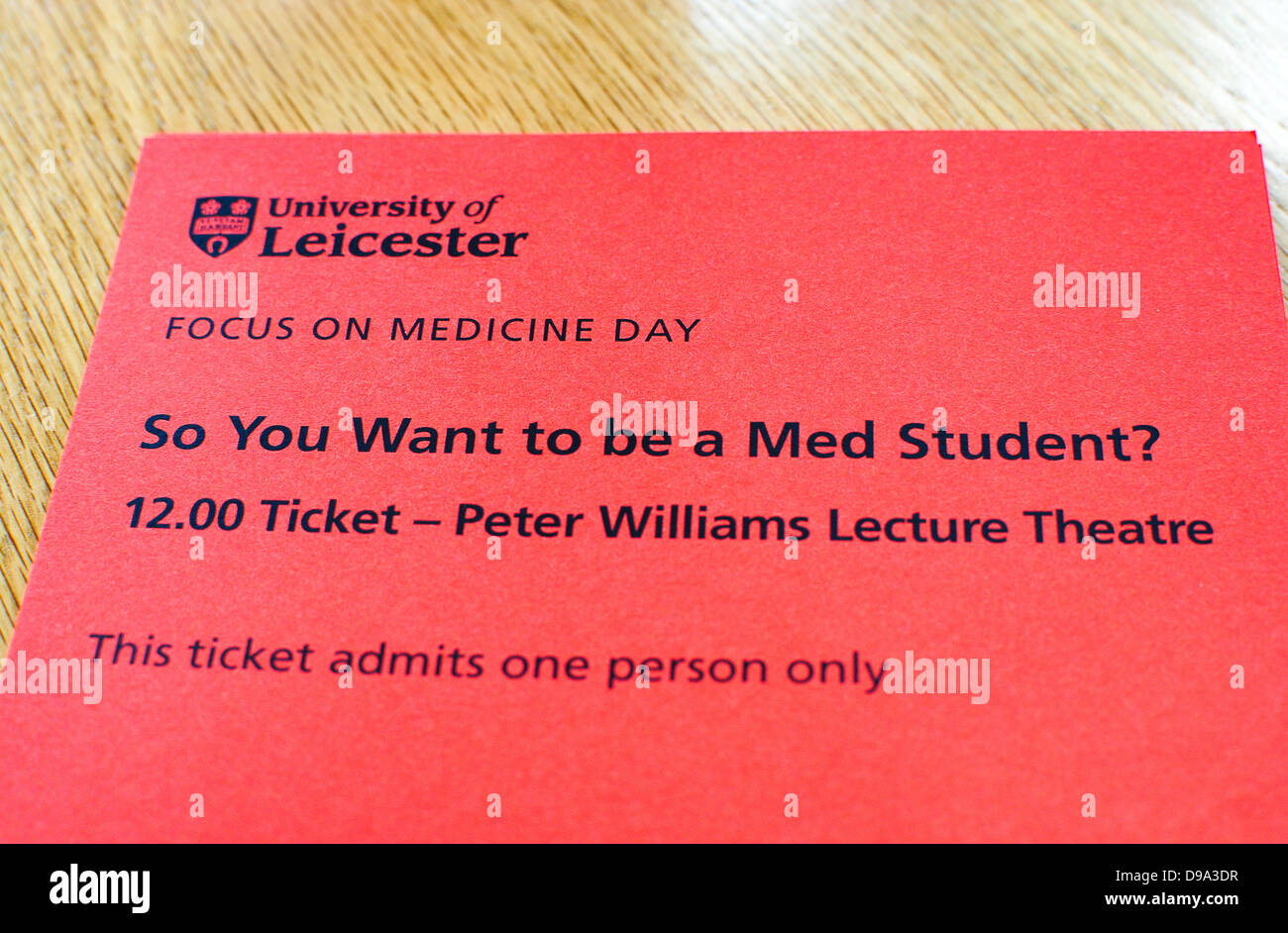 Leicester University medical invitation Stock Photo Alamy