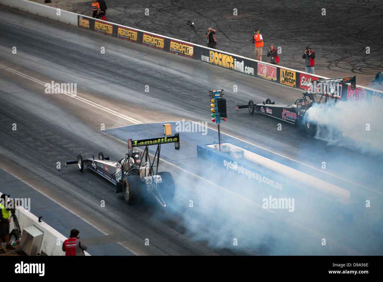 The power and speed of a drag raceway Stock Photo - Alamy