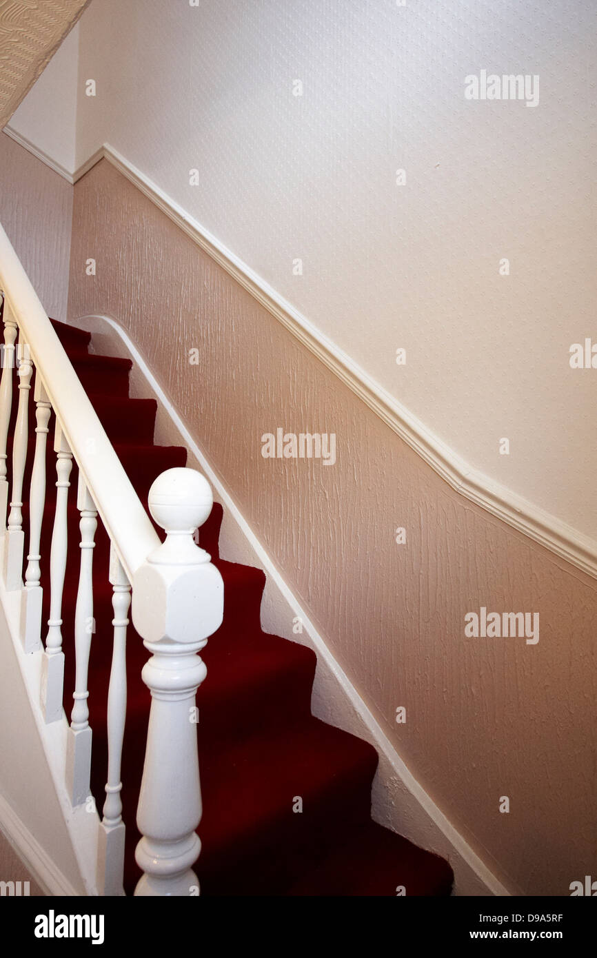 Stairs in a traditional terraced house Stock Photo