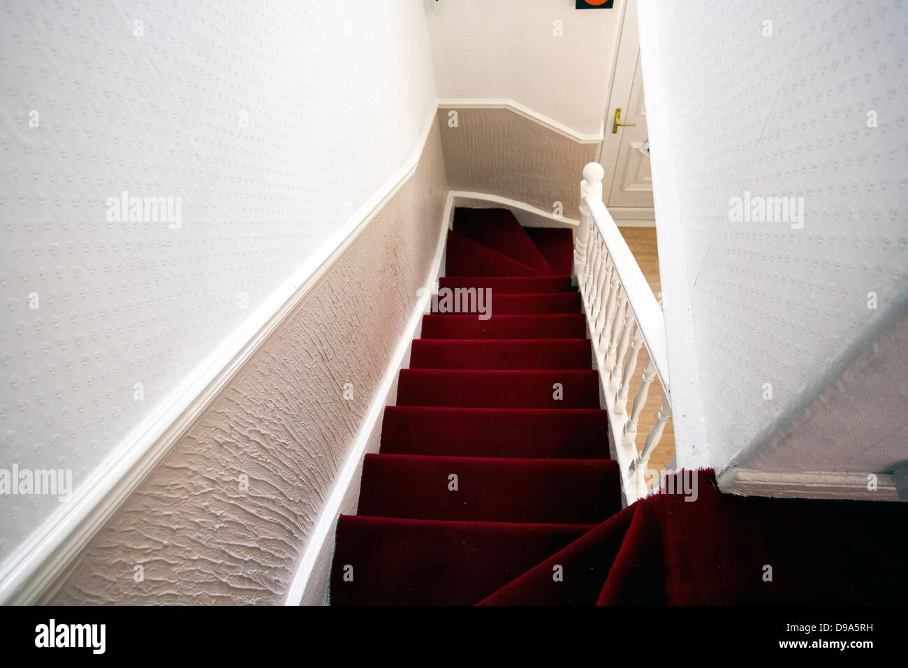 View from the landing in a traditional terraced house Stock Photo