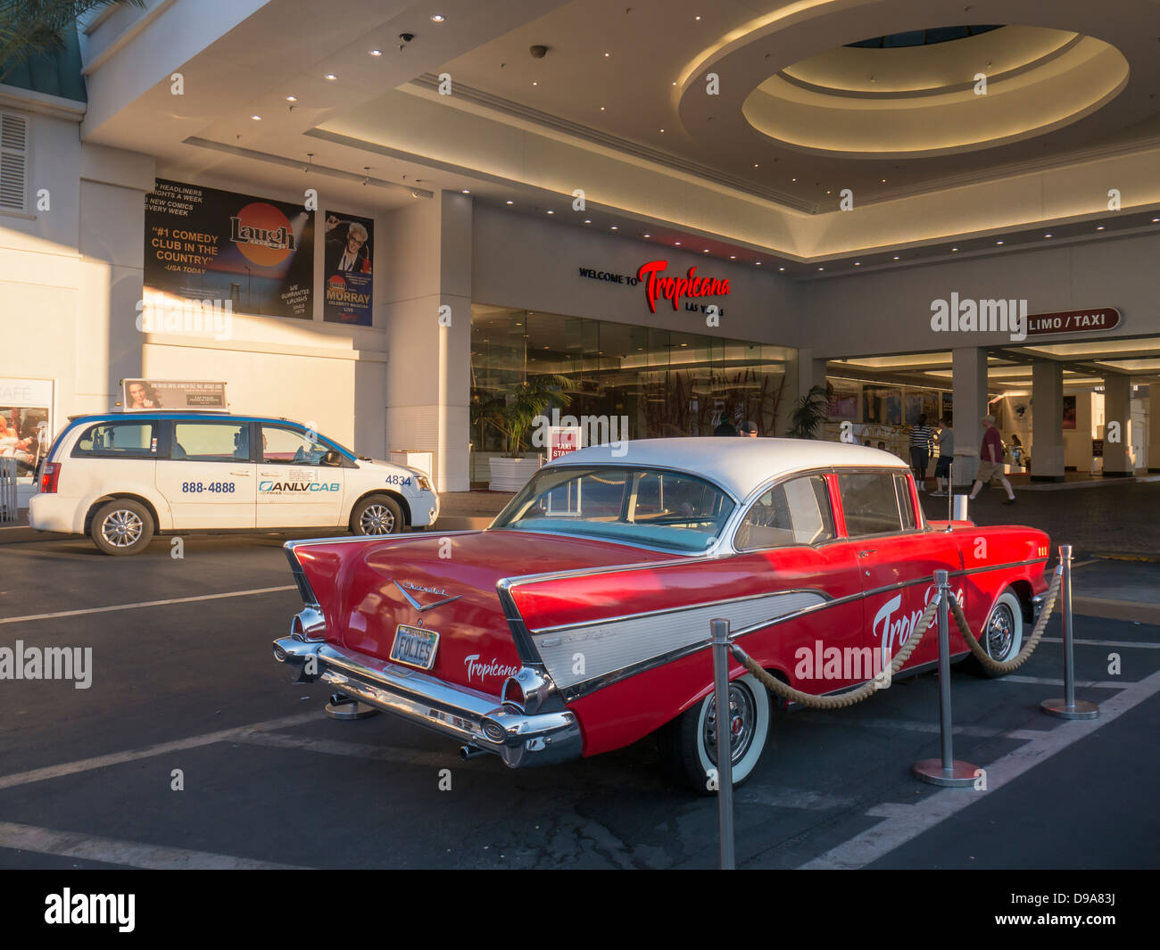 Vintage American car used for advertising by entrance Tropicana Resort