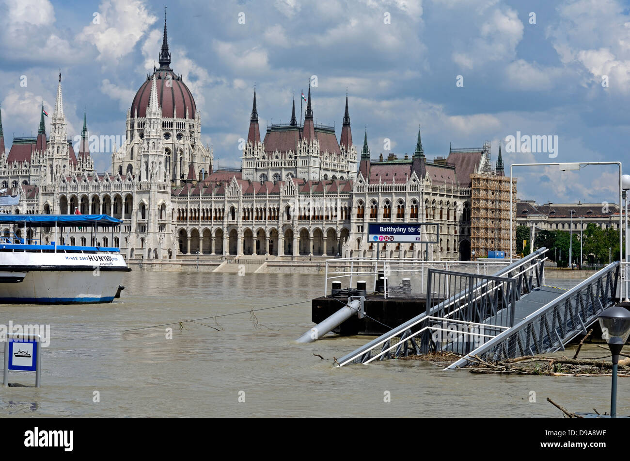 Flooding 2013 river Danube Budapest Hungary Europe Stock Photo Alamy