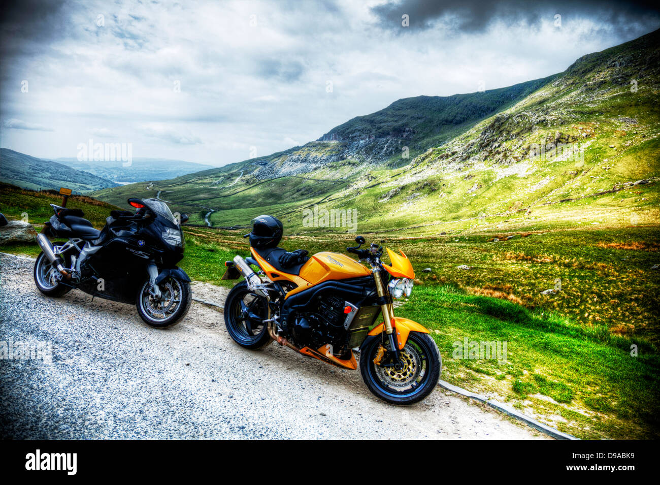motorbike riding in Cumbria, Lake District National Park, Lakeland, UK