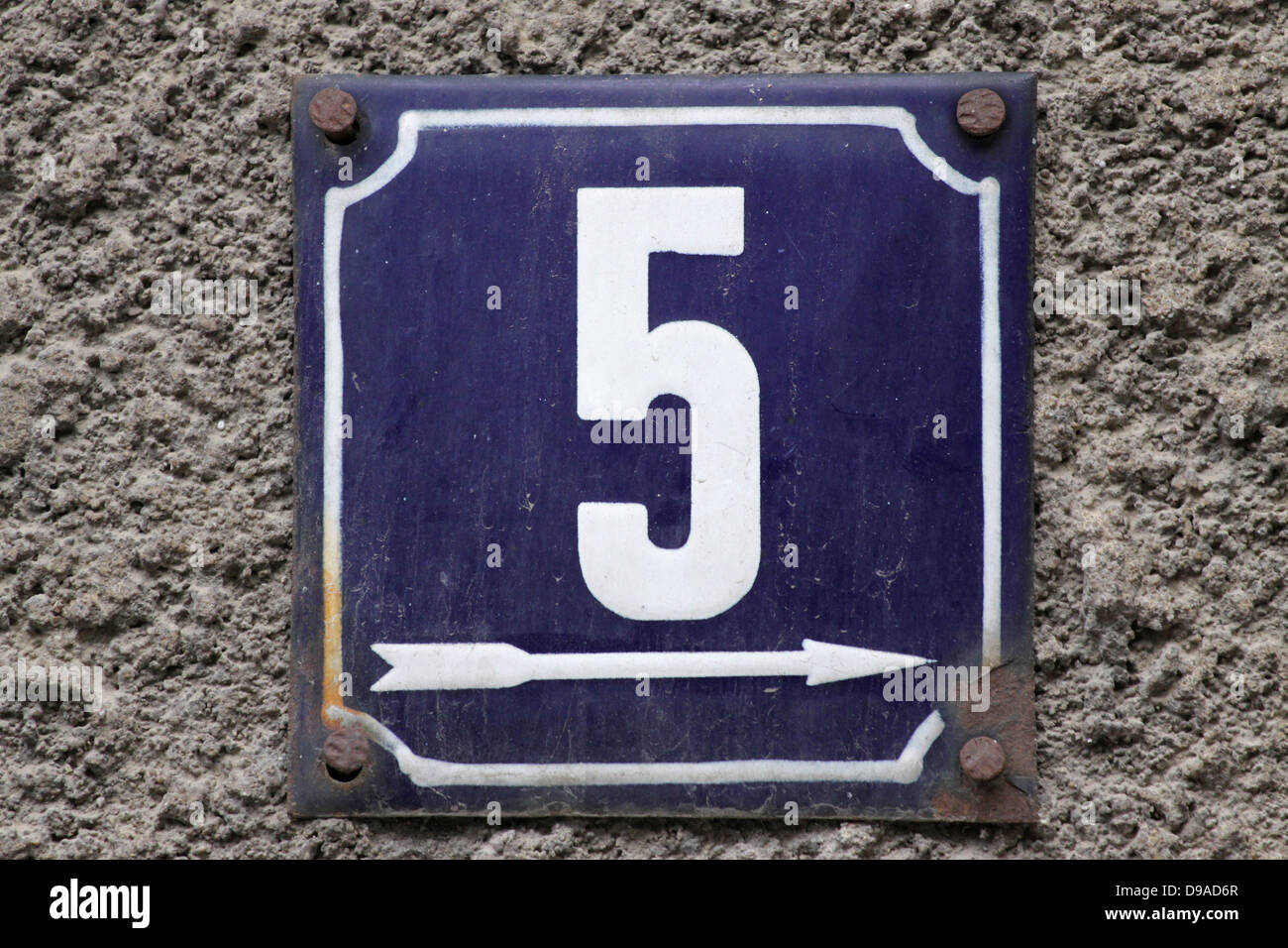 House numbers in different styles and colors (concept for real estate