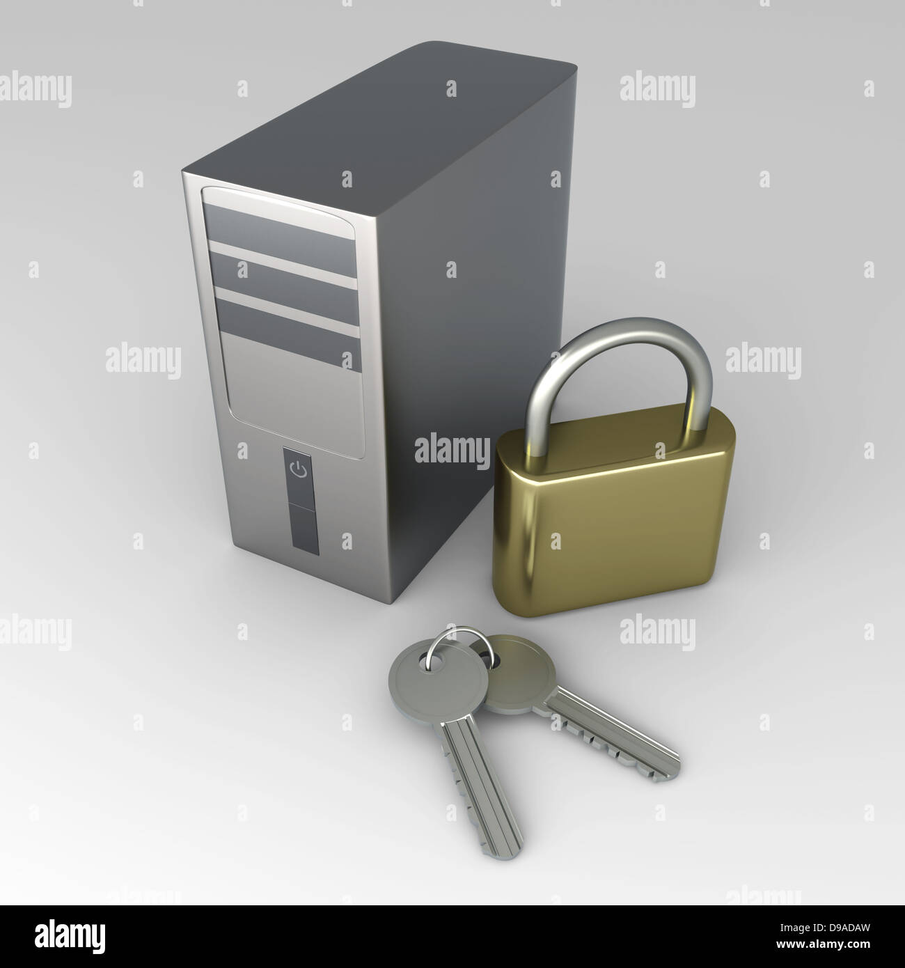 A secure Desktop PC. 3D rendered Illustration Stock Photo Alamy