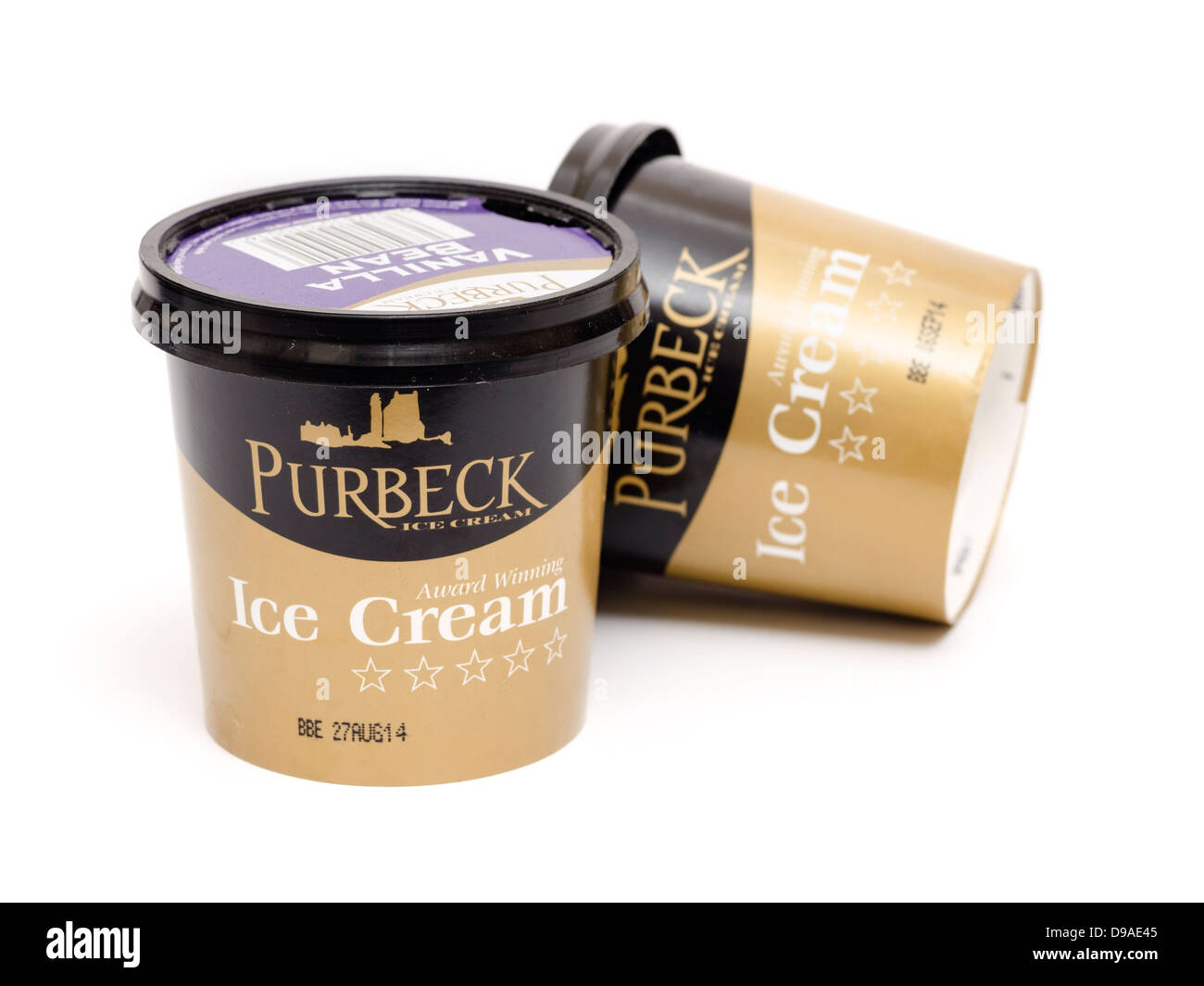 Purbeck Ice Cream tubs Stock Photo