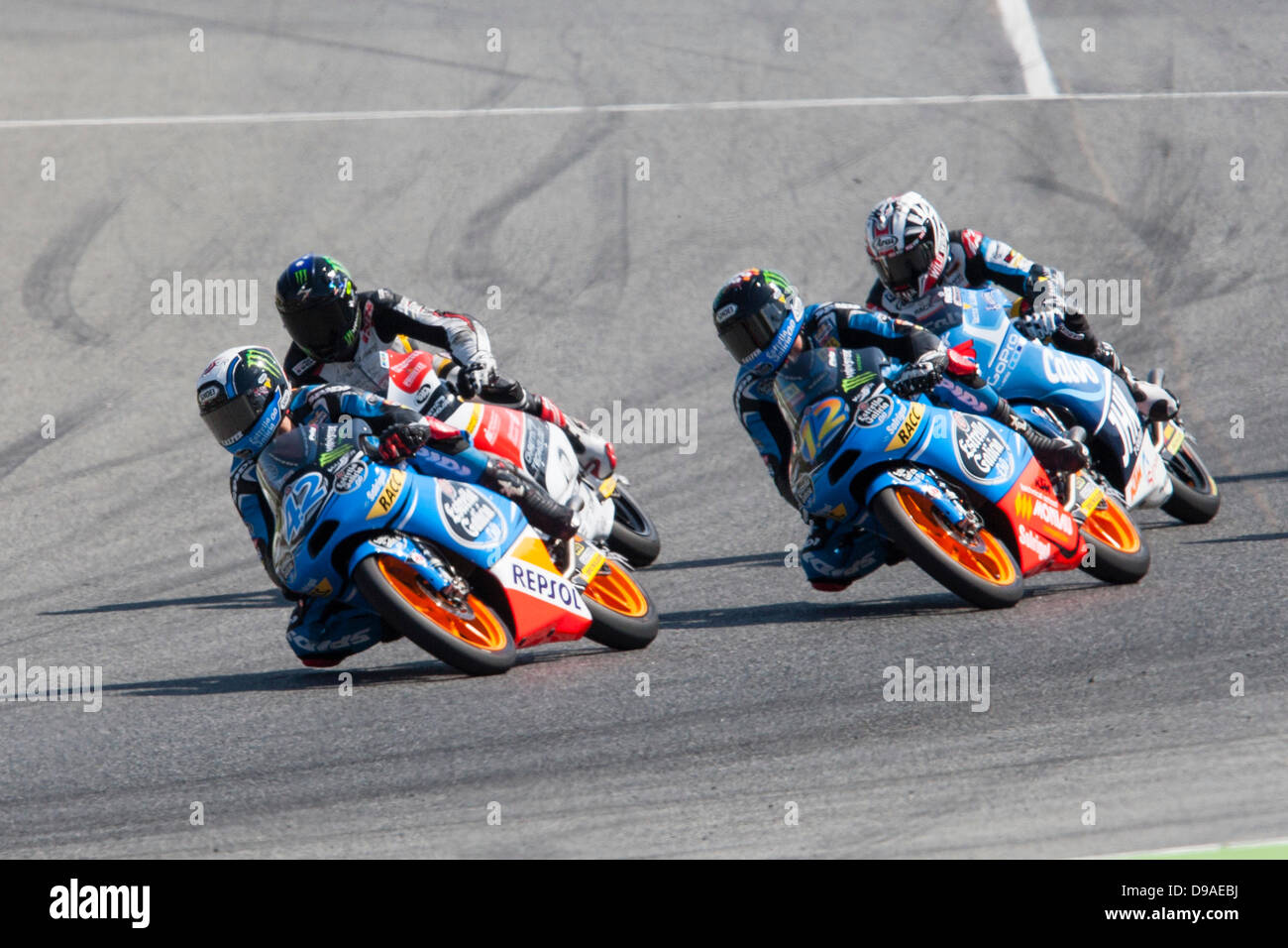 Montmelo, Barcelona, Spain. 16th June, 2013.  GP Aperol de Catalu&#xf1;a MotoGP.  Riders in action during the  race Moto3 Grand Prix MotoGP Aperol de Catalunya  from the Circuito de Montmelo Credit:  Action Plus Sports Images/Alamy Live News Stock Photo