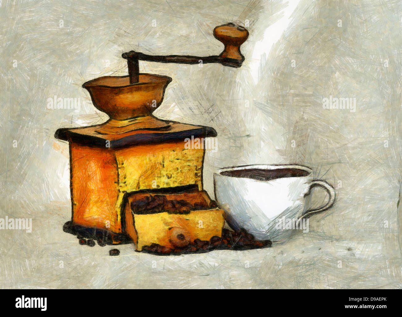 cup of hot black coffee Stock Photo