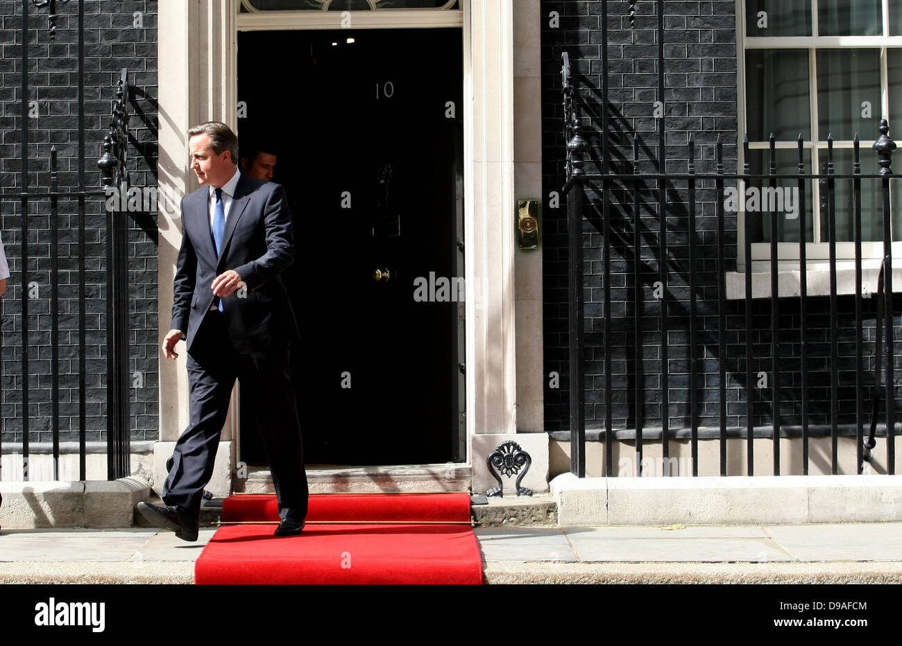 DAVID CAMERON BRITISH PRIME MINISTER GOES TO 16 June 2013 10 DOWNING STREET LONDON ENGLAND Stock Photo