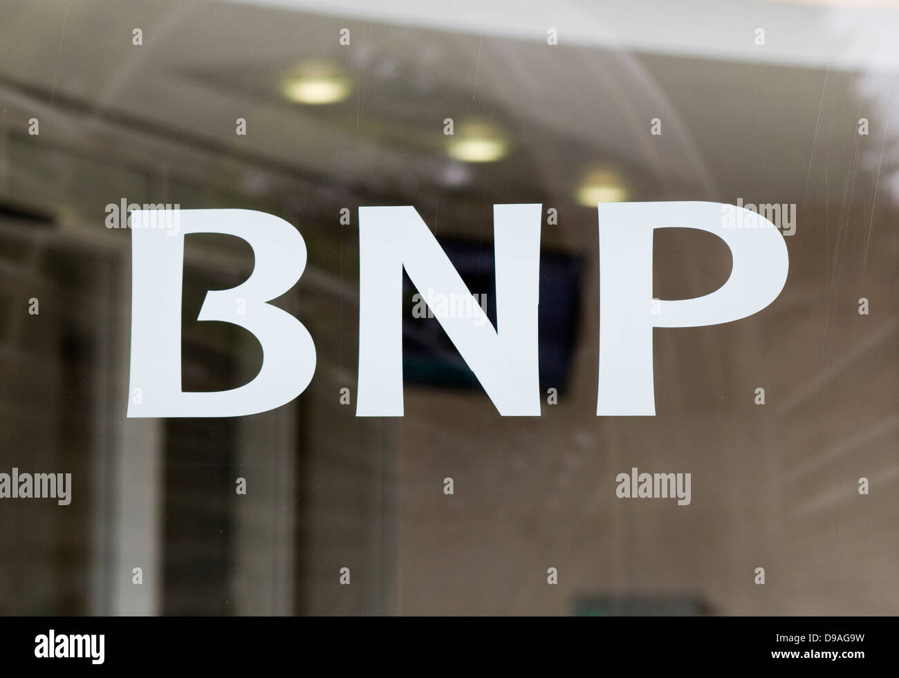 BNP 'The British National Party' sticker on a window in London Stock Photo