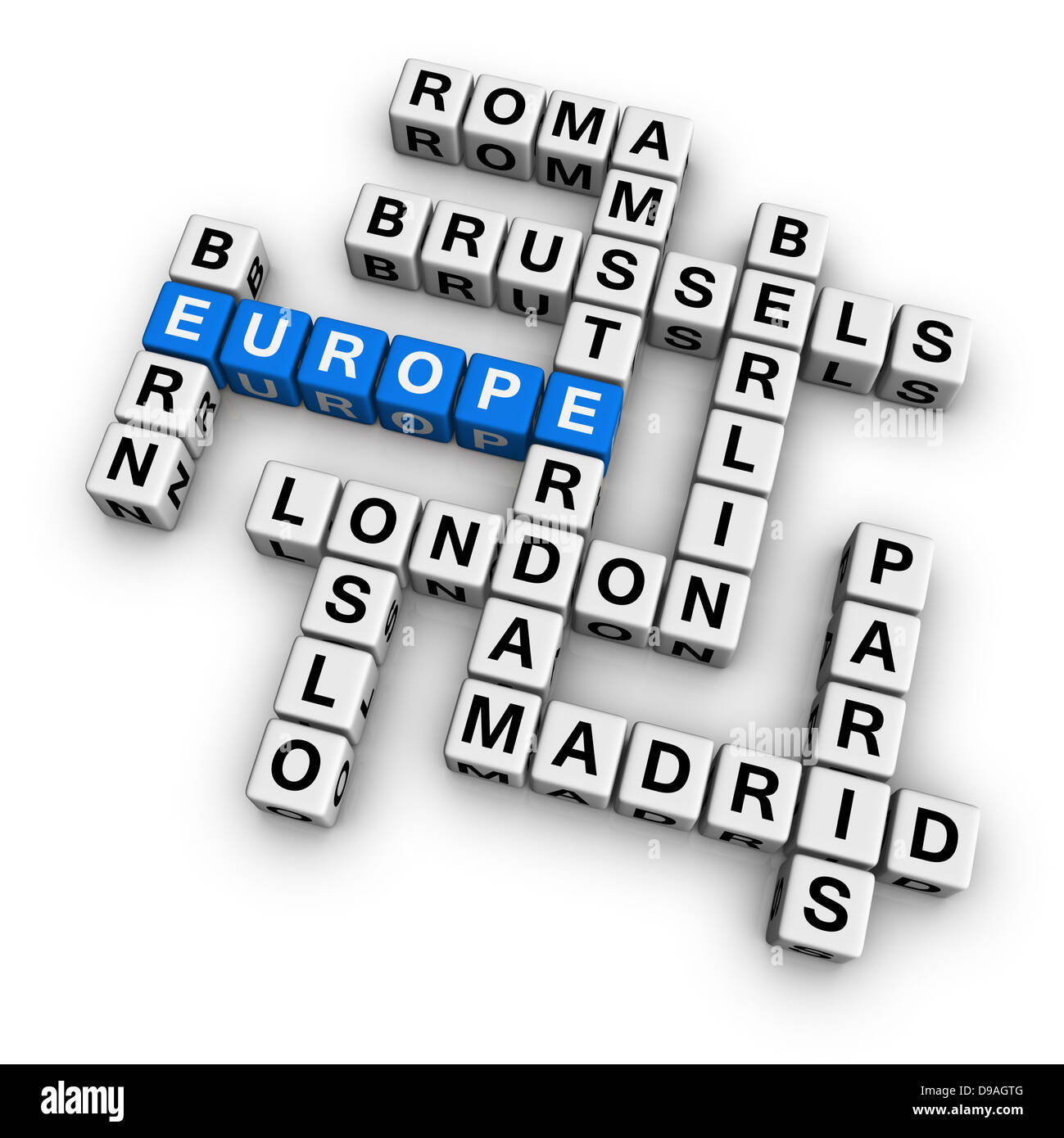 europe (blue white cubes crossword series Stock Photo Alamy europe (blue white cubes crossword series Stock Photo Alamy
