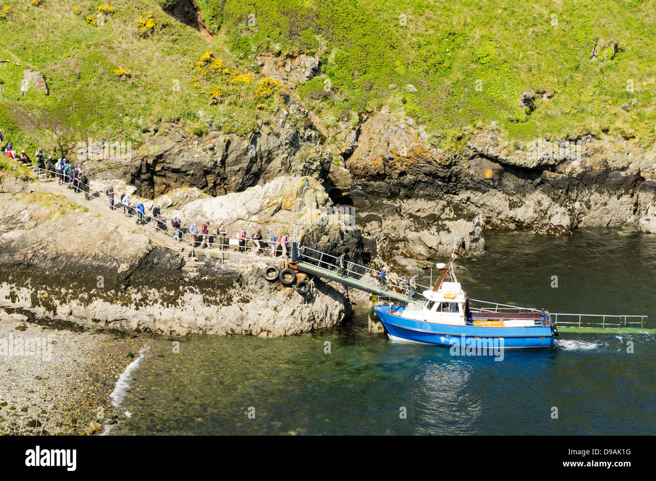 Ferry boat to Skomer Island at Martin's Haven, Pembrokeshire, Wales, UK ...