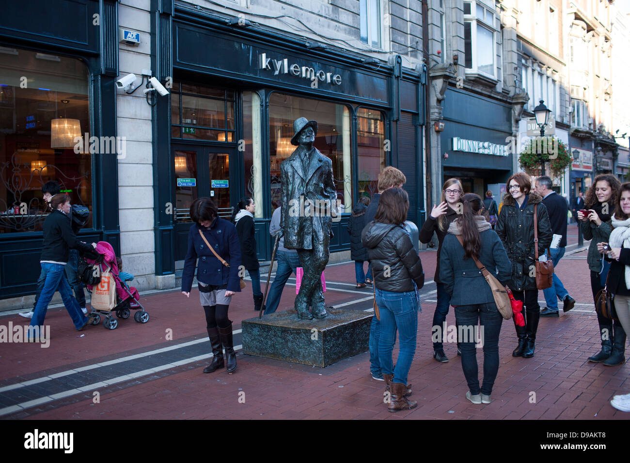 A statue of James Joyce in the downtown of Dublin City, Republic of