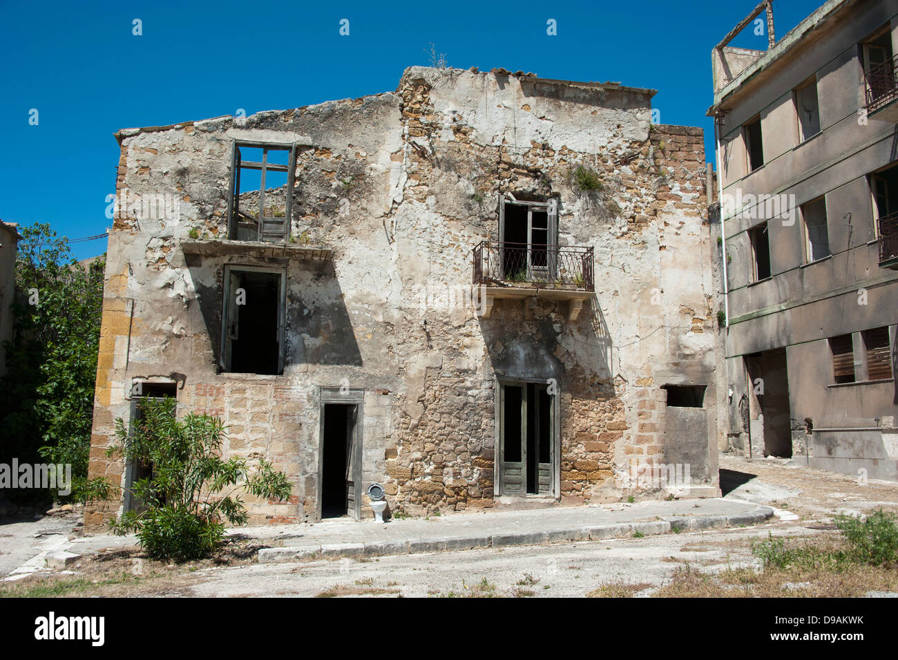 Ruins Poggioreale Province Trapani Sicily Italy Ruinen Poggioreale Provinz Trapani Sizilien Italien Erdbeben zerstoert Katastrop Stock Photo