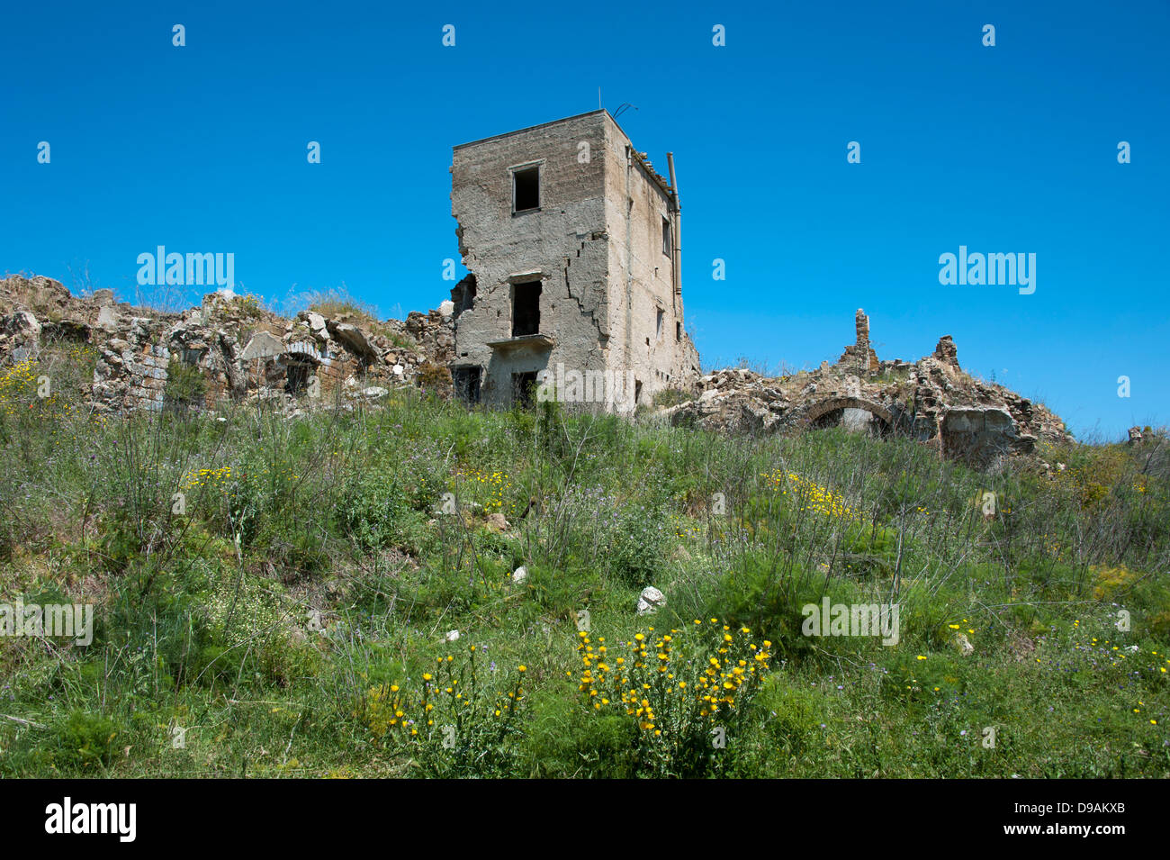 Ruins Salaparuta Province Trapani Sicily Italy Ruinen Salaparuta Provinz Trapani Sizilien Italien Erdbeben zerstoert Katastrophe Stock Photo