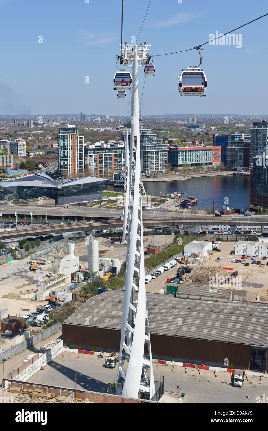 Emirates cable cars, Emirates Greenwich Peninsula, London, England