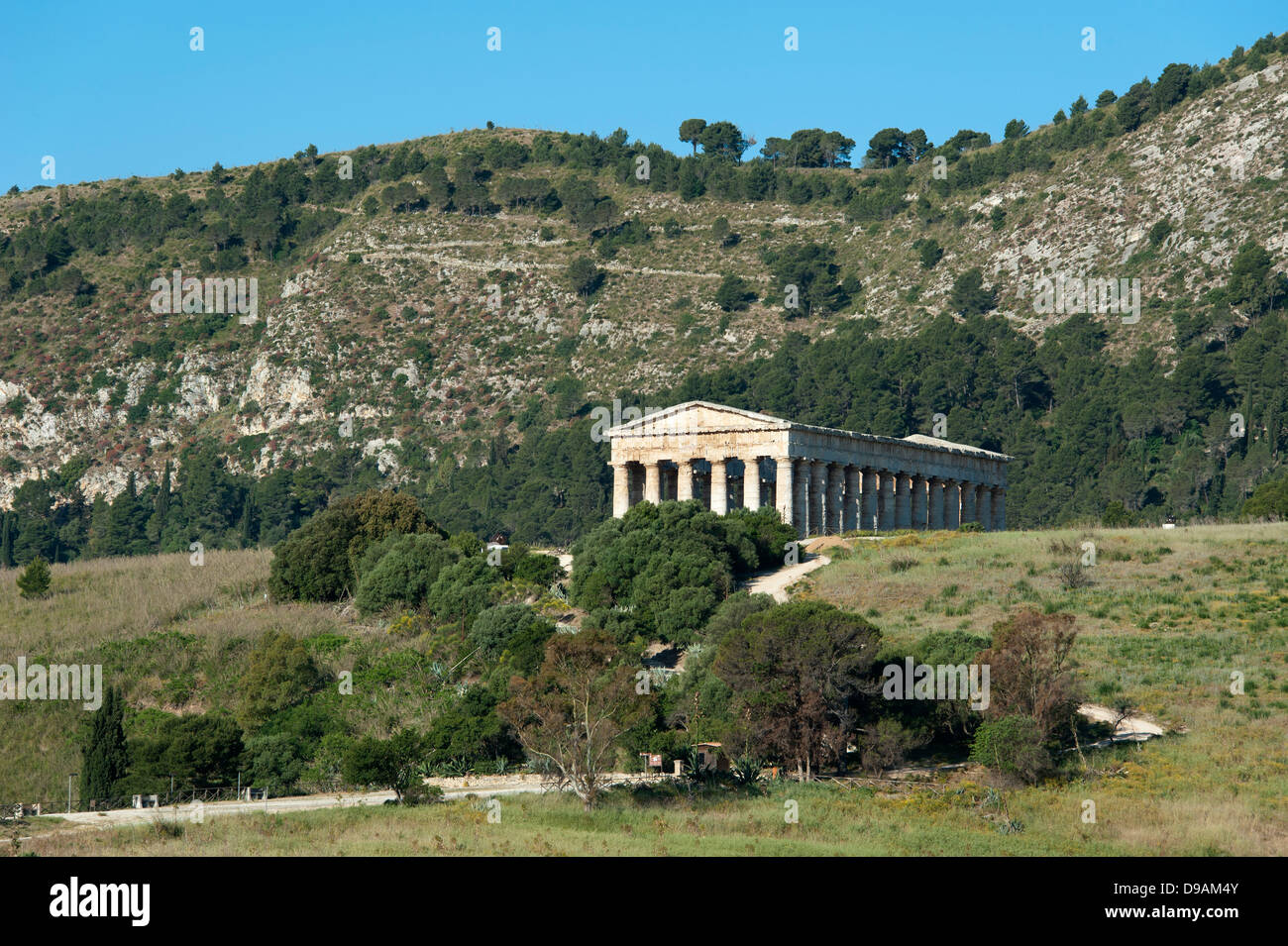 Temple, Segesta, Province Trapani, Sicily, Italy , Tempel, Segesta, Provinz Trapani, Sizilien, Italien, dorischer Tempel, Elymer Stock Photo