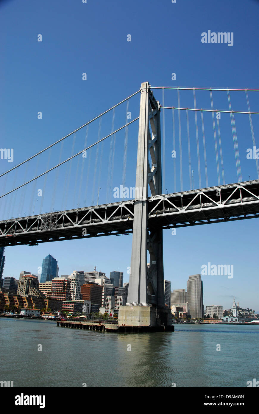 Bay Bridge on San Francisco Bay in San Francisco California Stock Photo
