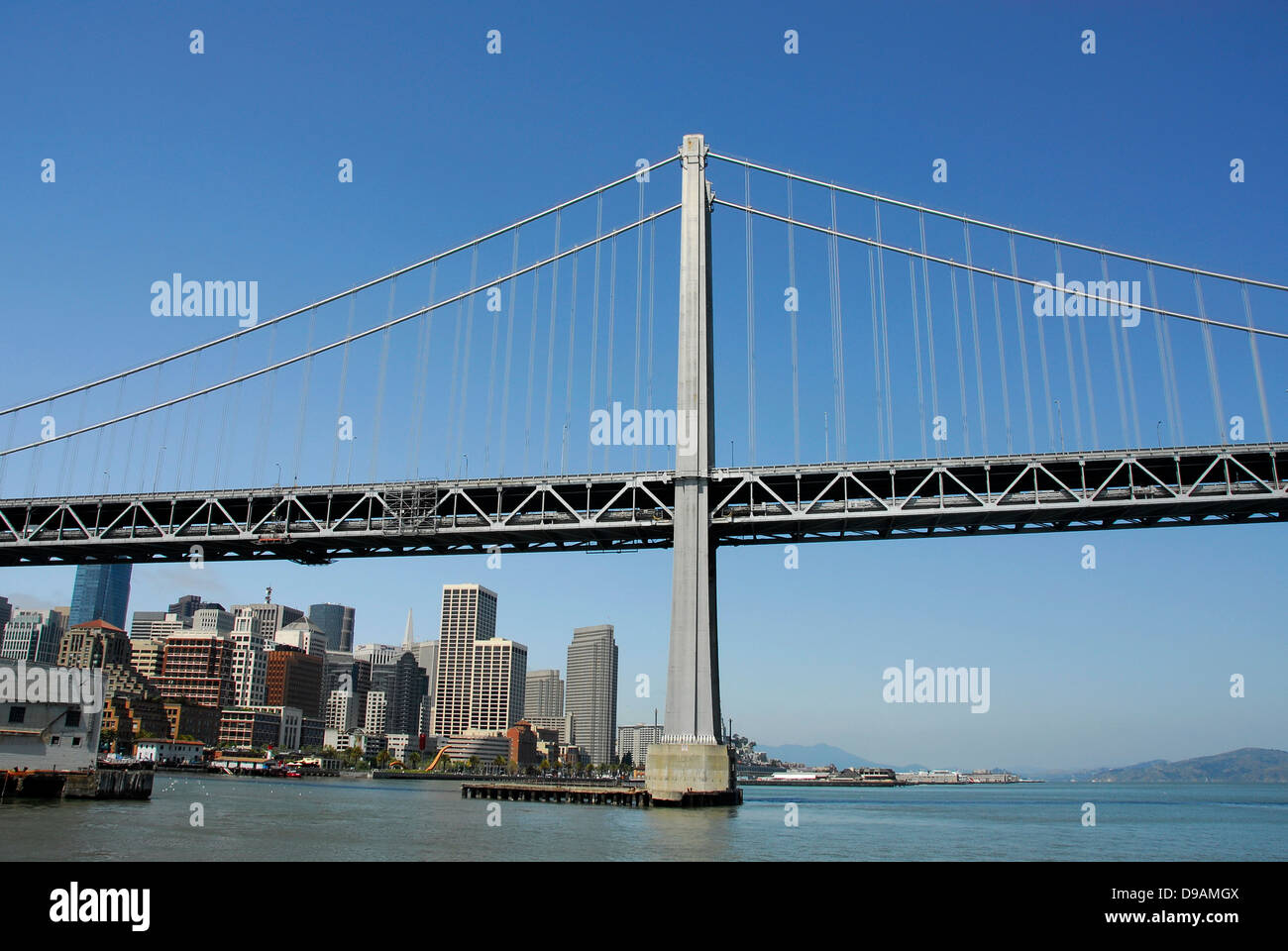 Bay Bridge on San Francisco Bay in San Francisco California Stock Photo