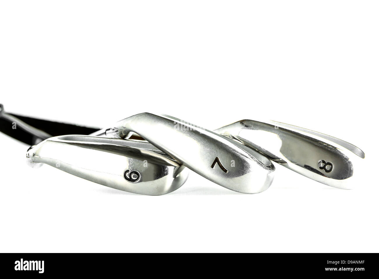 set of golf clubs iron no.6,7,8 Stock Photo Alamy