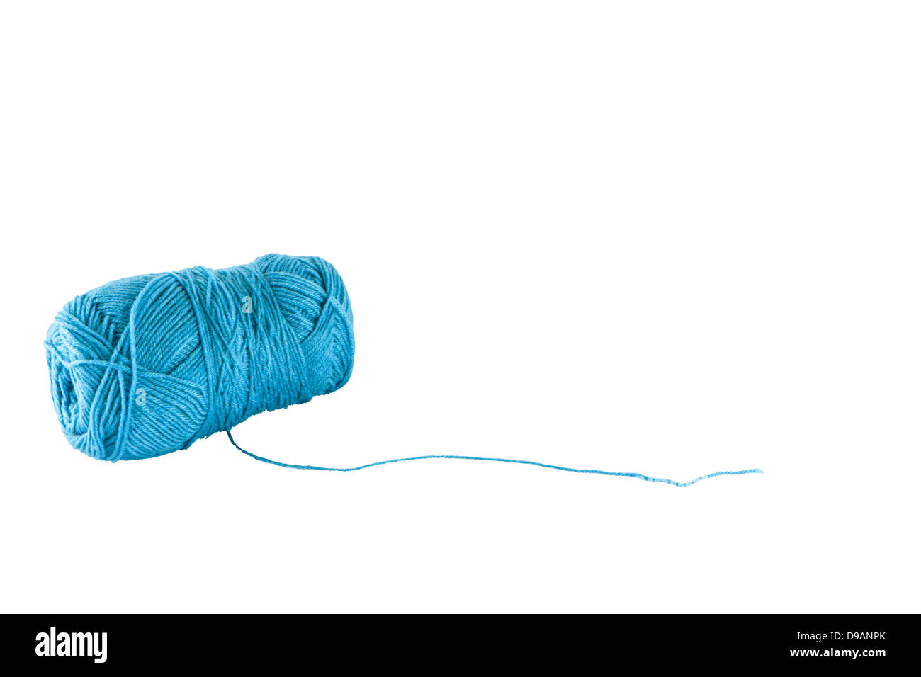 Blue ball of yarn isolate Stock Photo