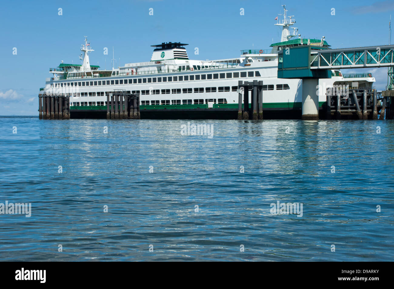 Ferry on the Puget Sound at Edmonds, Washington, USA Stock Photo