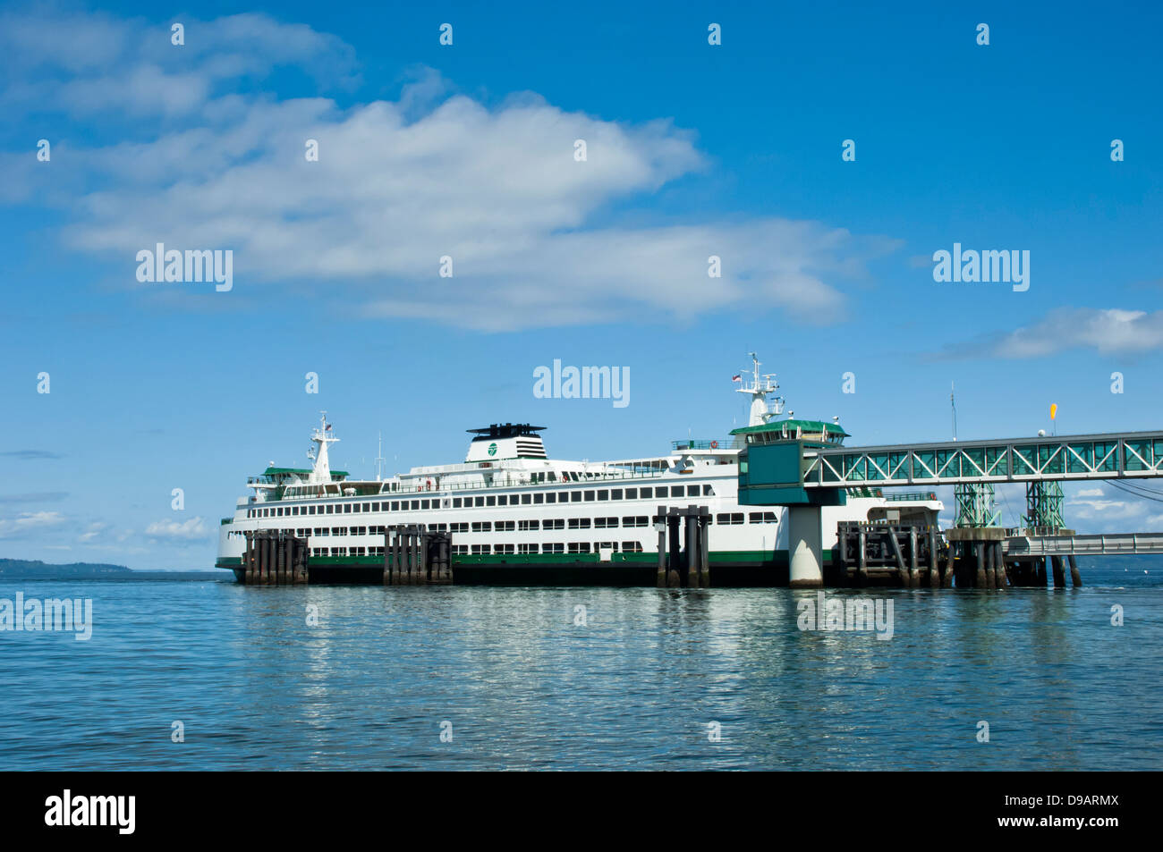 Ferry on the Puget Sound at Edmonds, Washington, USA Stock Photo