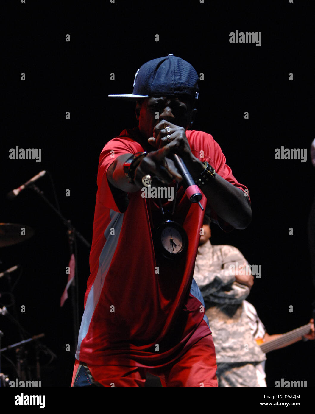 Jun 15, 2013 - Portsmouth, Virginia, U.S. - Rapper FLAVOR FLAV of Public Enemy performs old school hip hop live at The Ntelos Pavilion. (Credit Image: © Jeff Moore/ZUMAPRESS.com) Stock Photo