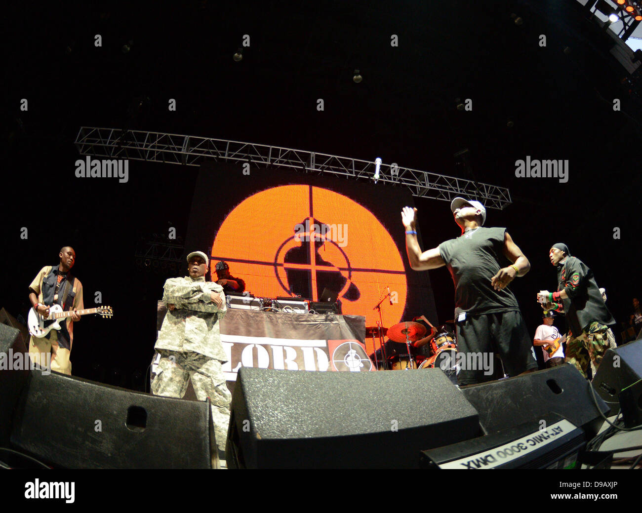 Jun 15, 2013 - Portsmouth, Virginia, U.S. - Public Enemy performs old school hip hop live at The Ntelos Pavilion. (Credit Image: © Jeff Moore/ZUMAPRESS.com) Stock Photo