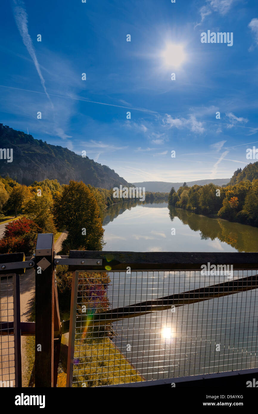 Germany, Bavaria, View of Tatzelwurm Bridge at Altmuhl River Stock Photo