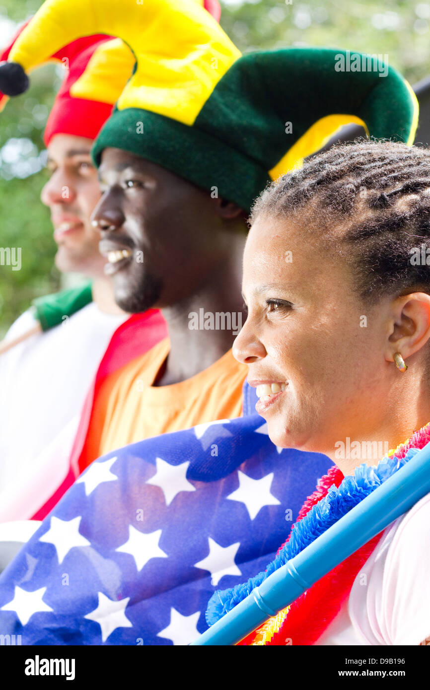 group of American sports fans Stock Photo Alamy