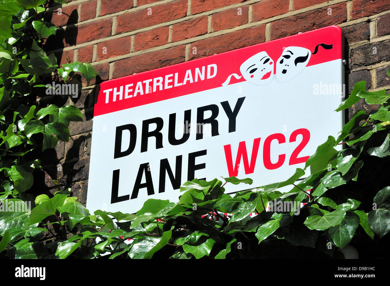 London, England, UK. Drury Lane street sign, Theatreland Stock Photo