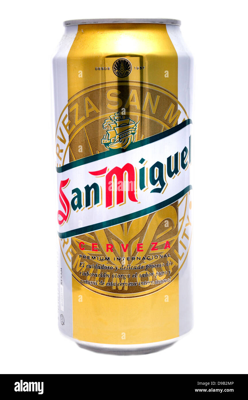 Beer can Spanish 'San Miguel' Stock Photo Alamy