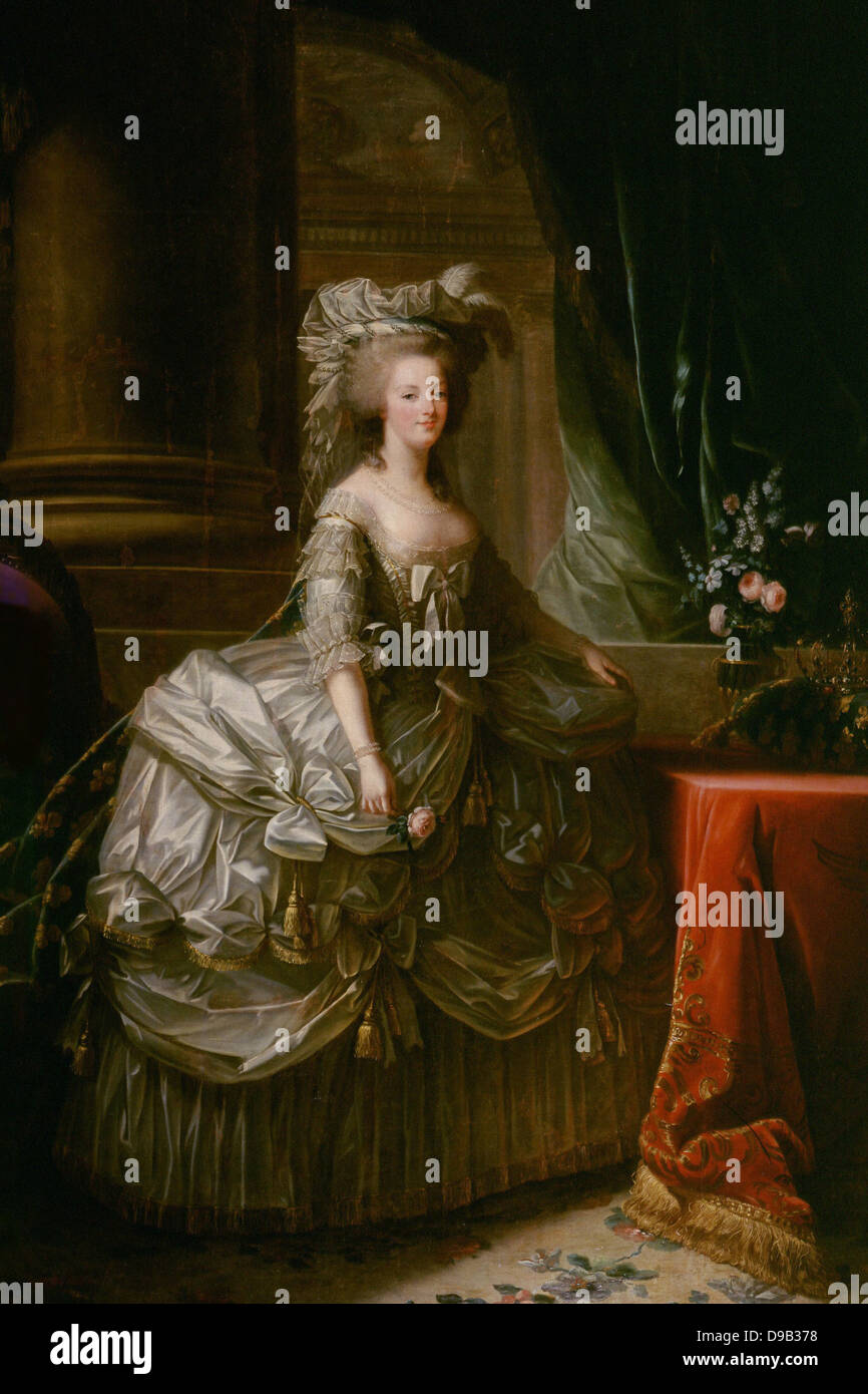 Elisabeth Vigée-Lebrun Portrait of Marie-Antoinette queen of France Versailles Museum Stock Photo