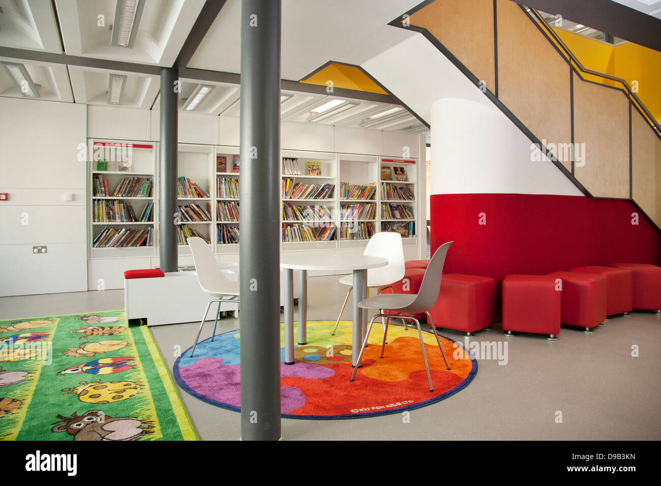 Childrens library and reading area, The Beaney House of Art and Knowledge, Canterbury, Kent, England, UK Stock Photo