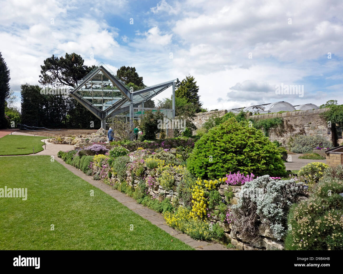 New Alpine House beside Courtyard in Royal Botanic Garden Edinburgh Scotland Stock Photo