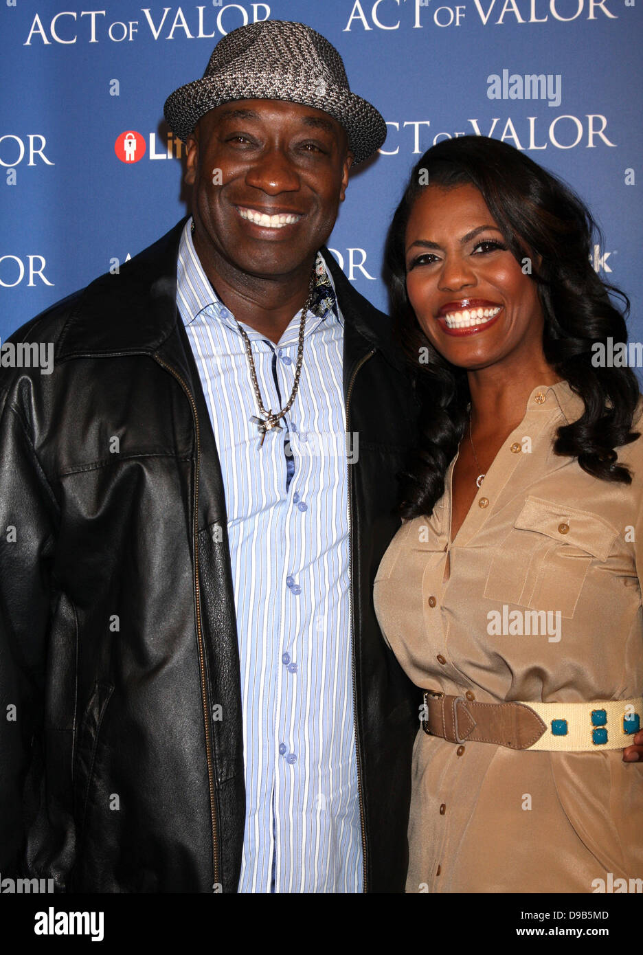 Michael Clarke Duncan and Omarosa Manigault-Stallworth The Los Angeles premiere of 'Act Of Valor' at the ArcLight cinema - Arrivals Los Angeles, California - 13.02.12 Stock Photo