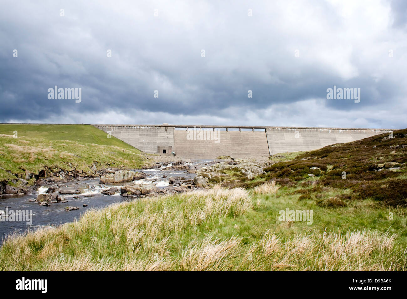 Cow Green dam in Upper Teesdale Stock Photo