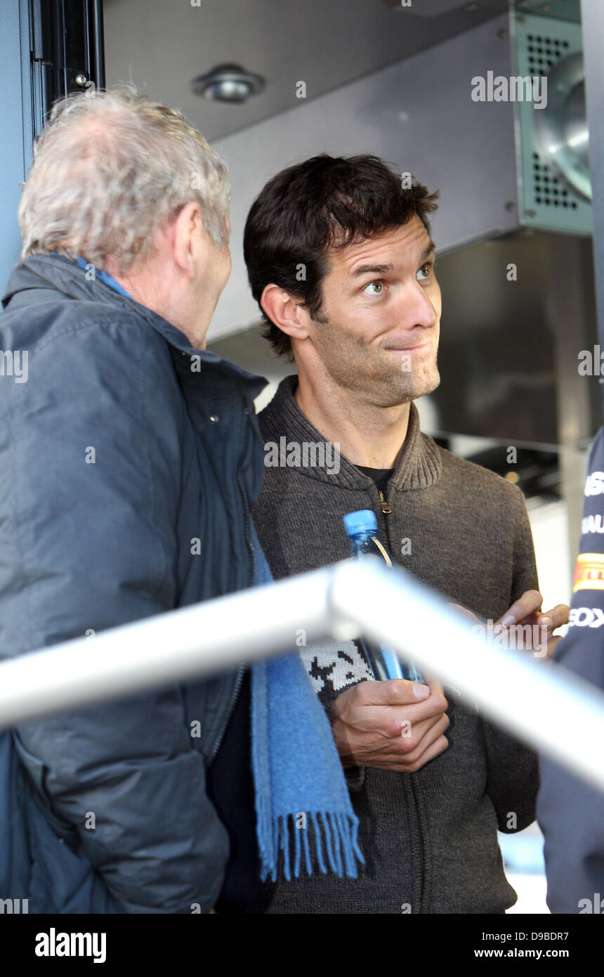 Mark WEBBER, Australian, AUS, Team Red Bull F1 talks to Dr. Helmut Marko F1 - Formula One - Track Testing Jerez, Spain - 09.02.12 *** Stock Photo