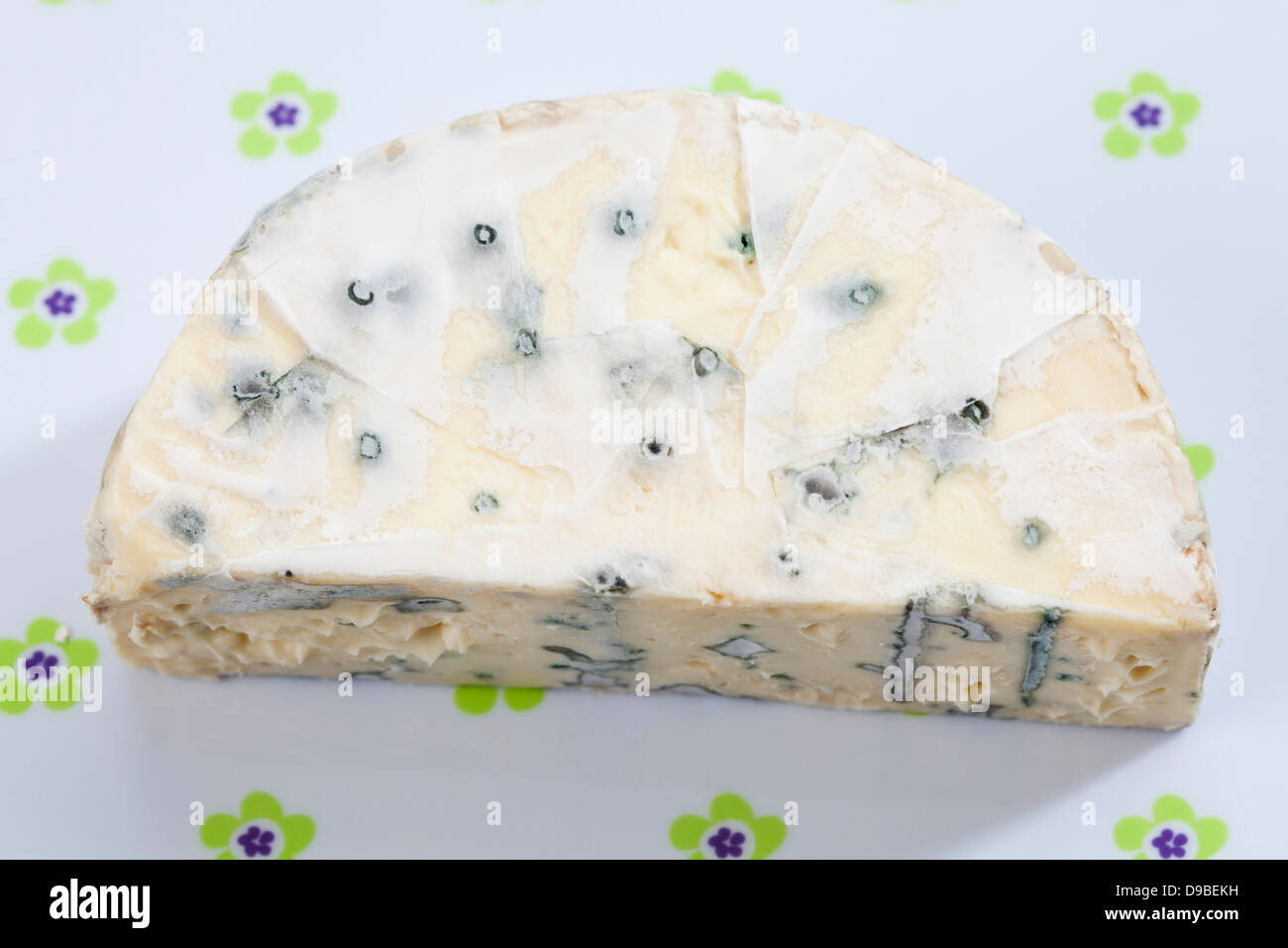 Blue cheese with peppercorn, close up Stock Photo
