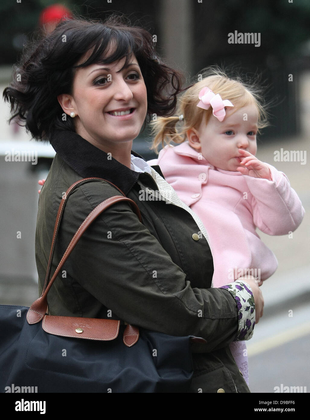Natalie Cassidy and her daughter Eliza leaving a Pub after going to the