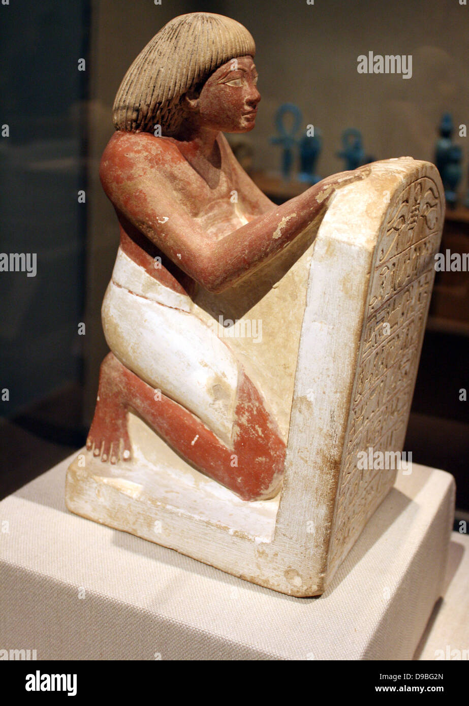 Statue of Roy. New Kingdom, reign of Amenhotep 11 (ca 1420 B.C). Limestone paint. Stock Photo