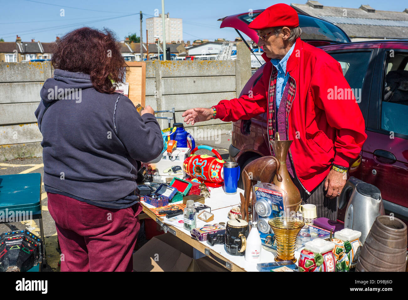 Customers browsing for goods at a Car Boot Sale held at Herne Bay